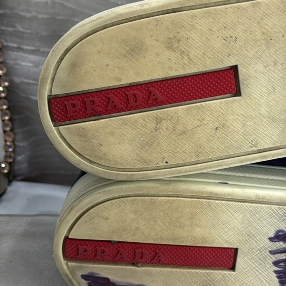 (H3) Prada Sport women's blue suede slip-on sneakers with round toe Women's 9.5 - Picture 11 of 11